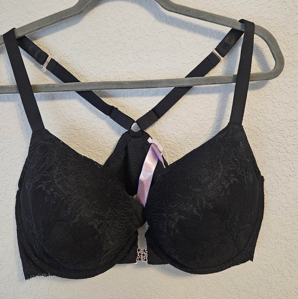 Savage X Fenty Lace Racerback Bra - Black - Size 40DDD - NWT
